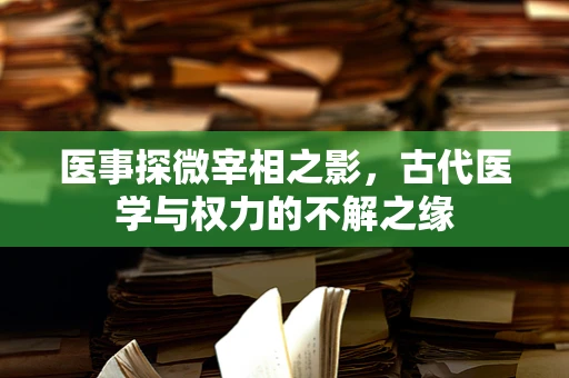 医事探微宰相之影，古代医学与权力的不解之缘