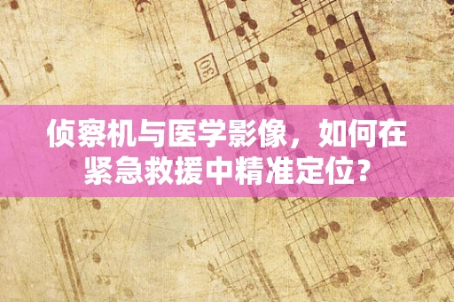 侦察机与医学影像，如何在紧急救援中精准定位？