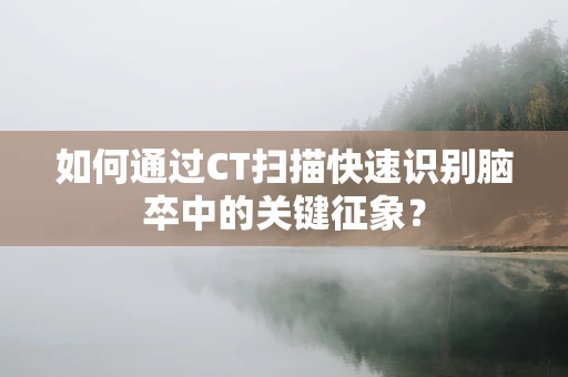 如何通过CT扫描快速识别脑卒中的关键征象？