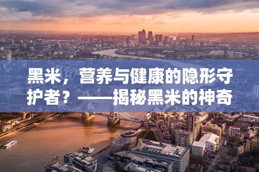 黑米，营养与健康的隐形守护者？——揭秘黑米的神奇功效