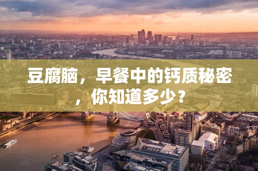 豆腐脑，早餐中的钙质秘密，你知道多少？